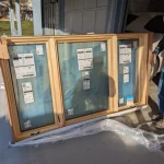 wood window frame and glass